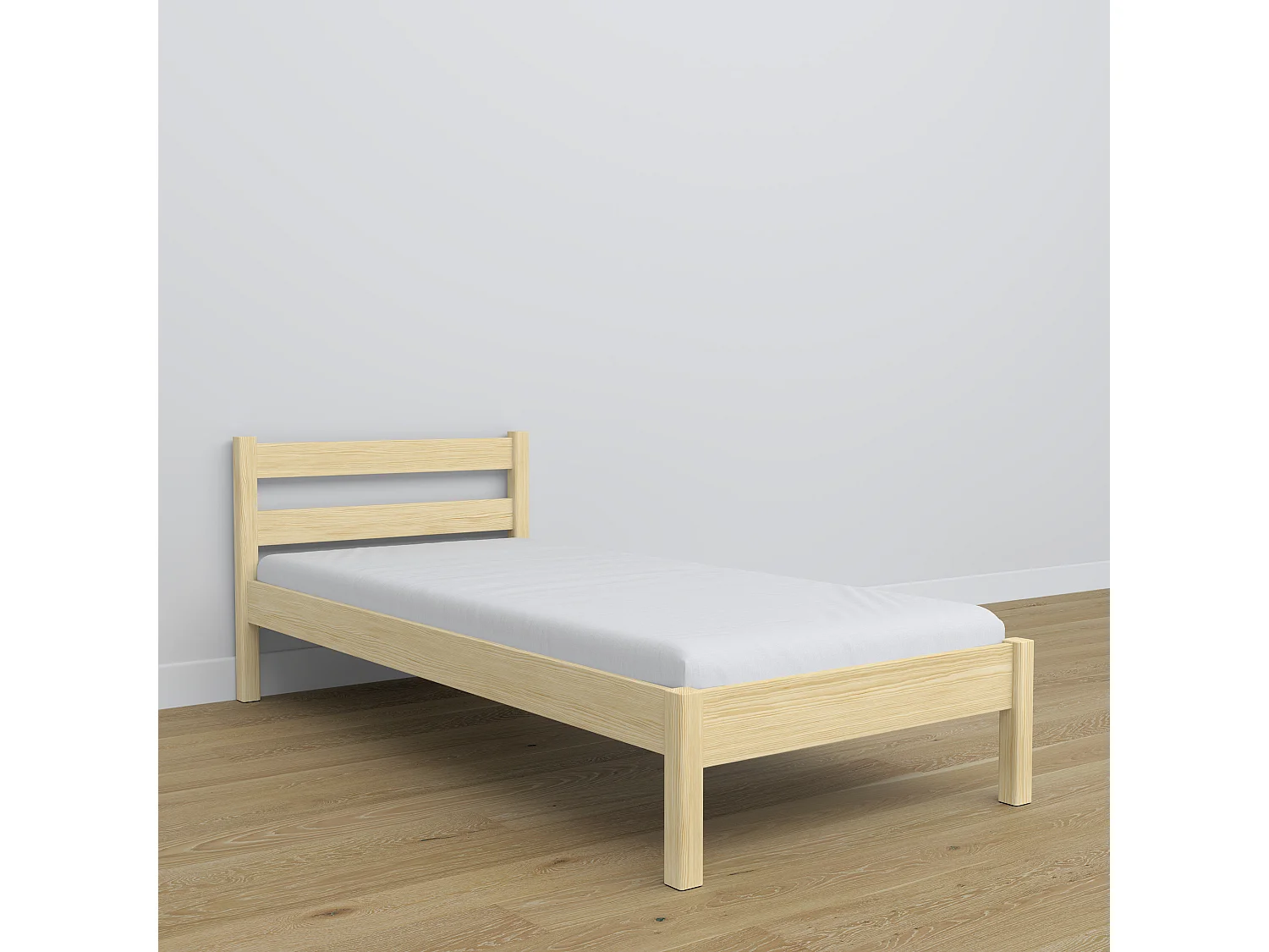 Lit simple en bois N01 Pin Clair 80x180