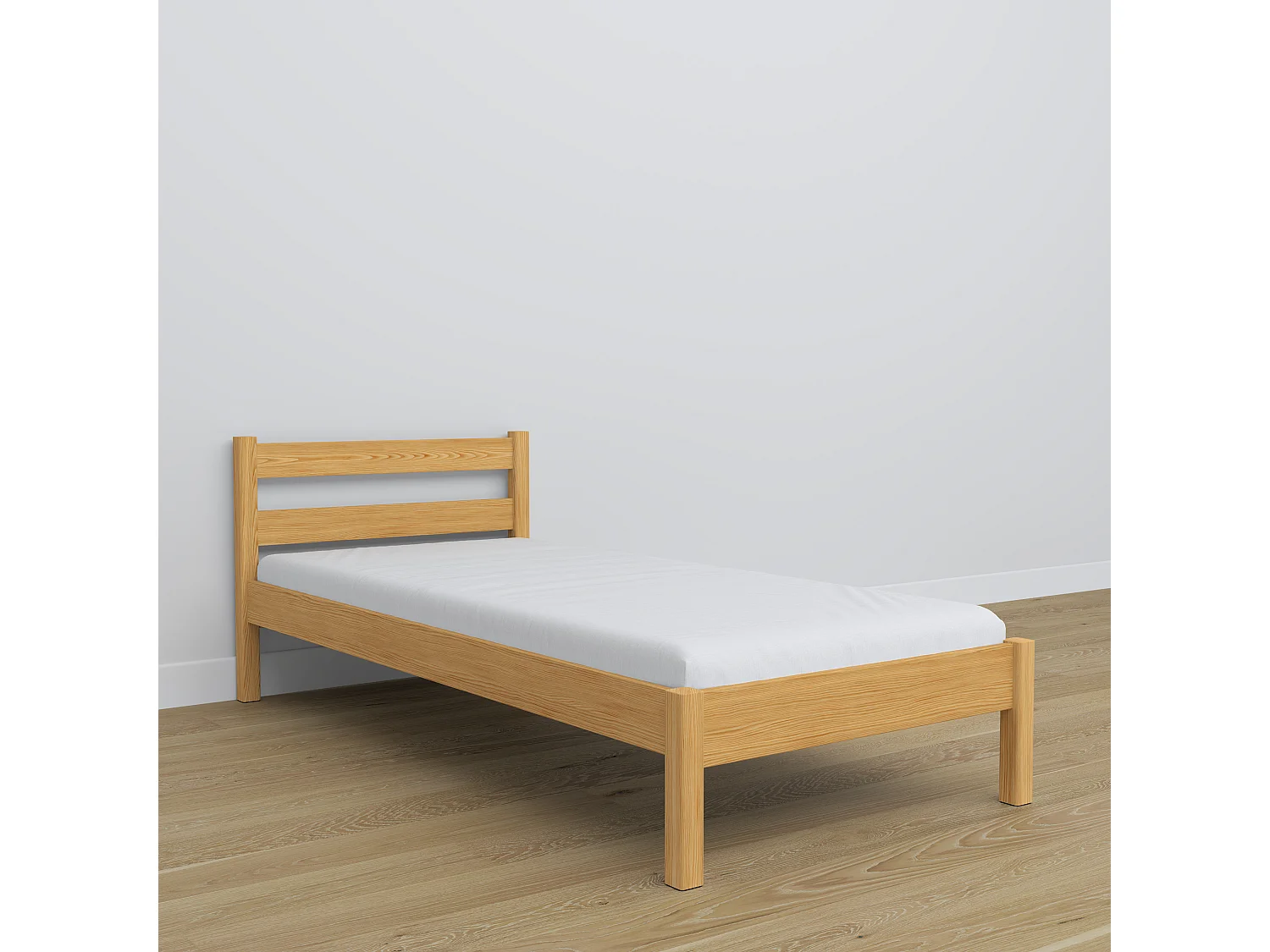 Lit simple en bois N01 Pin Naturel 80x180
