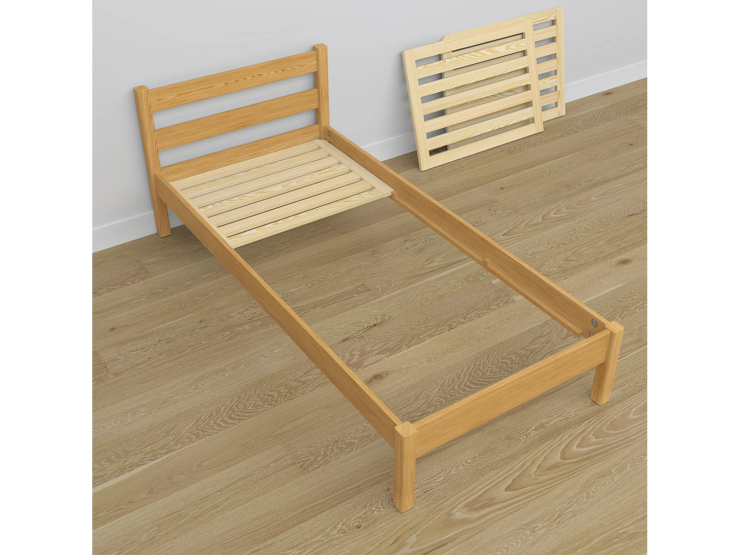 Lit simple en bois N01 Pin Naturel 80x180