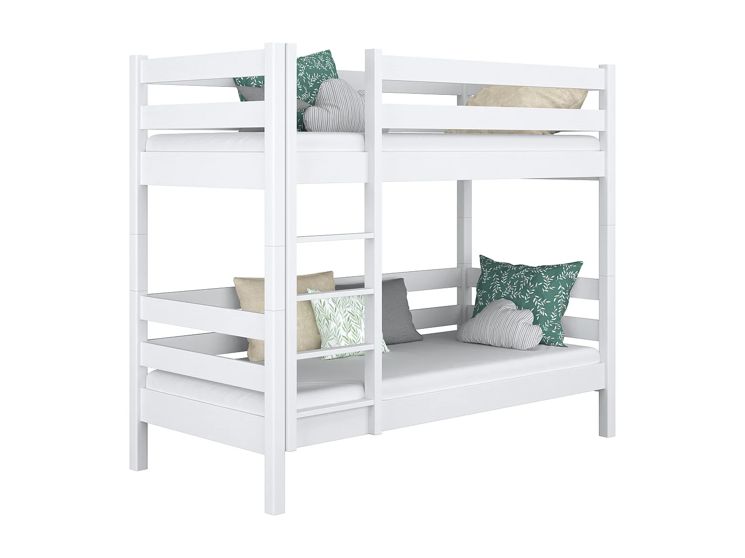 Lit superposé en bois N01 Blanc 100x200