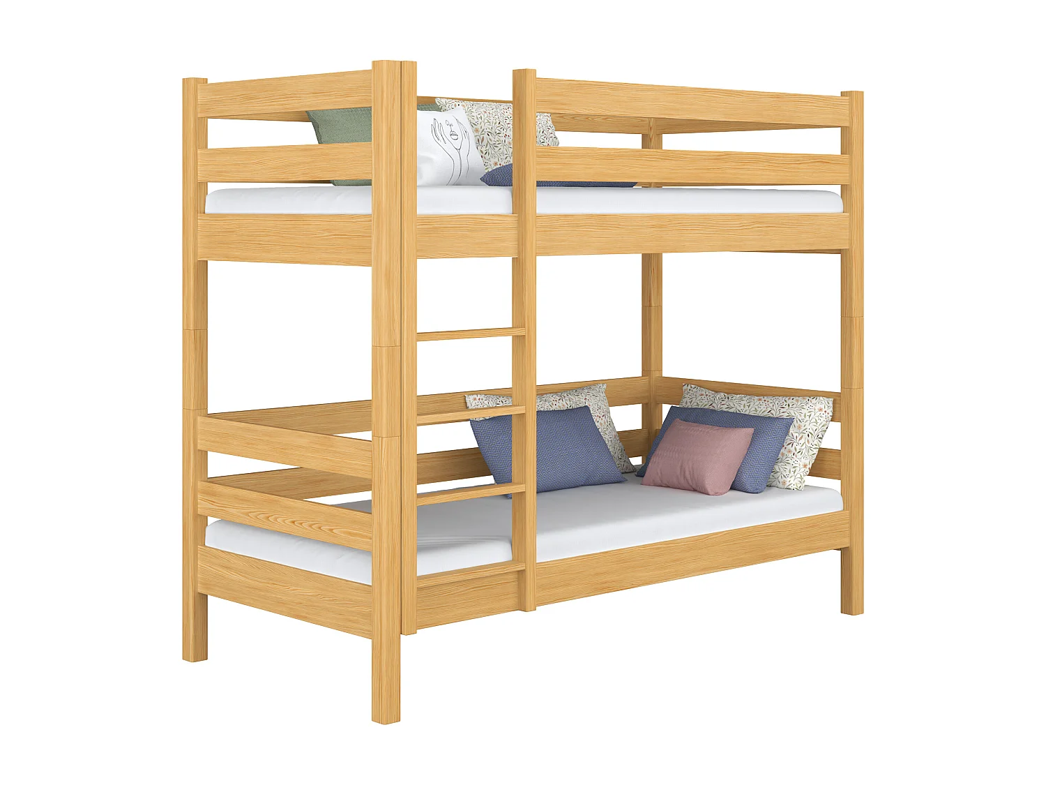 Lit superposé en bois N01 Pin Naturel 90x180
