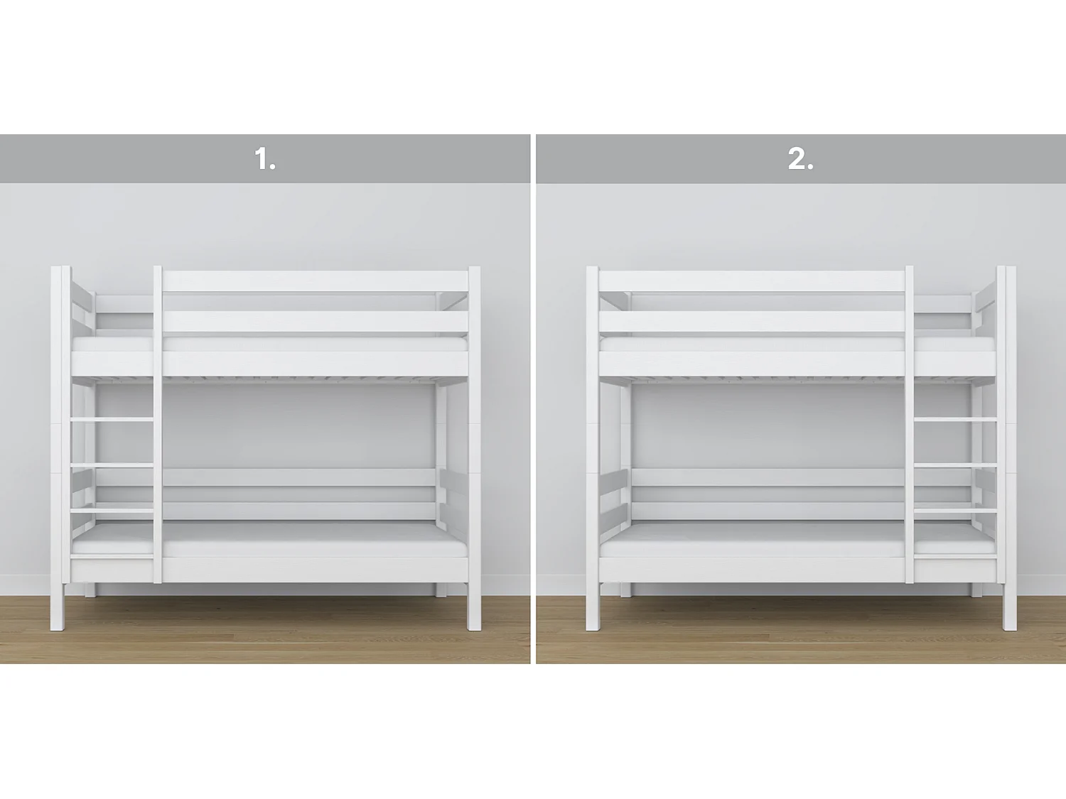 Lit superposé en bois N01 Blanc 120x190