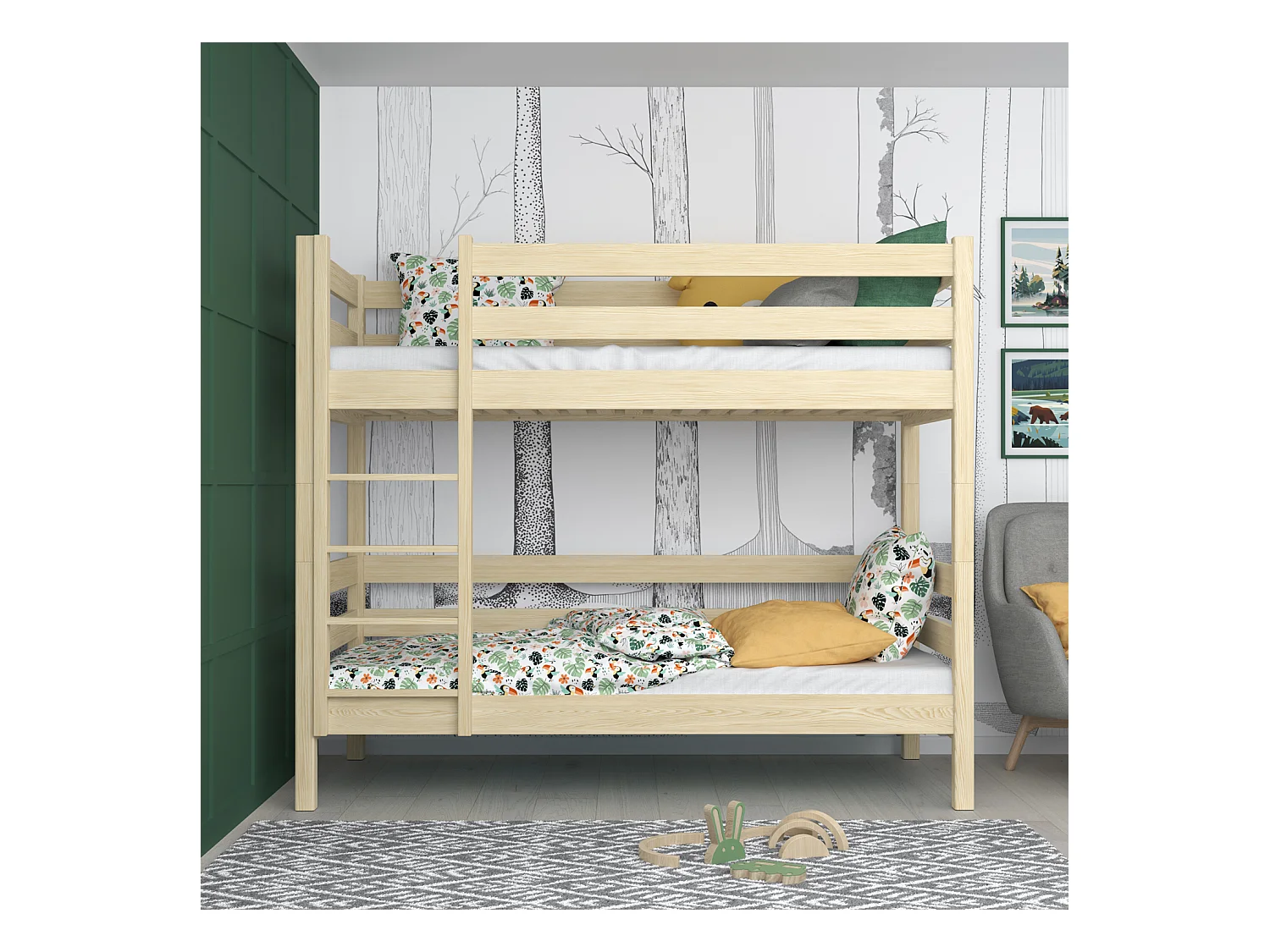 ETAGENBETT N01 Klare Kiefer 80x200