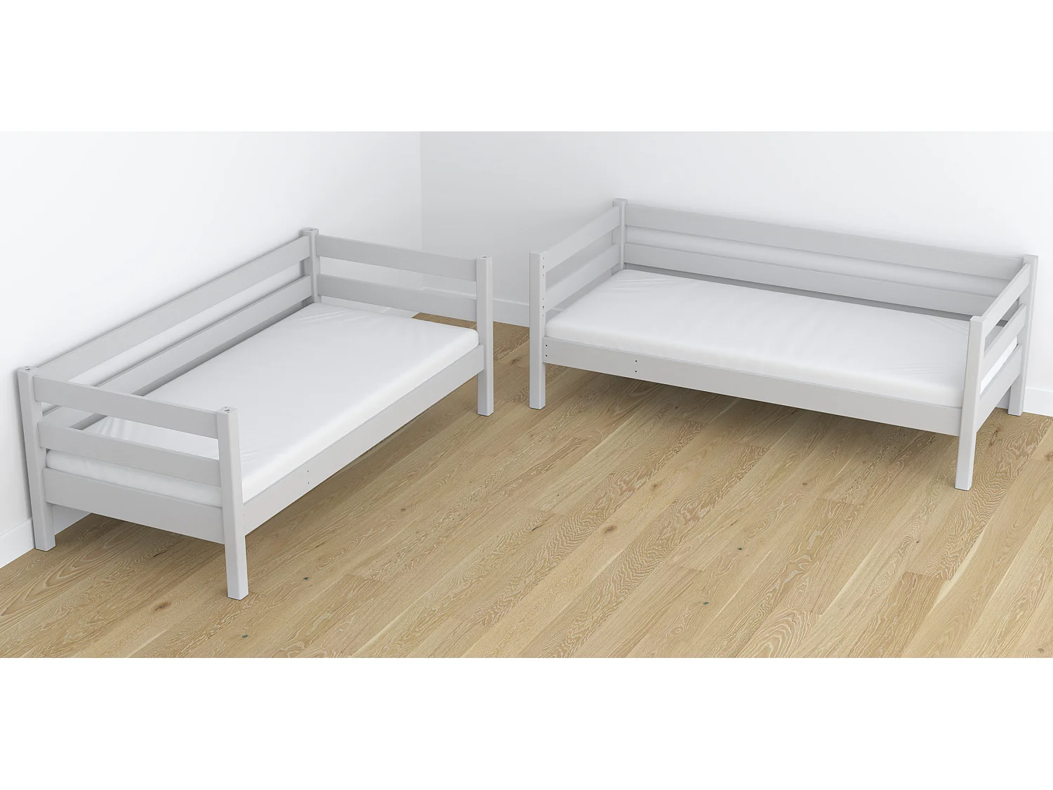 Lit superposé en bois N01 Gris 90x180