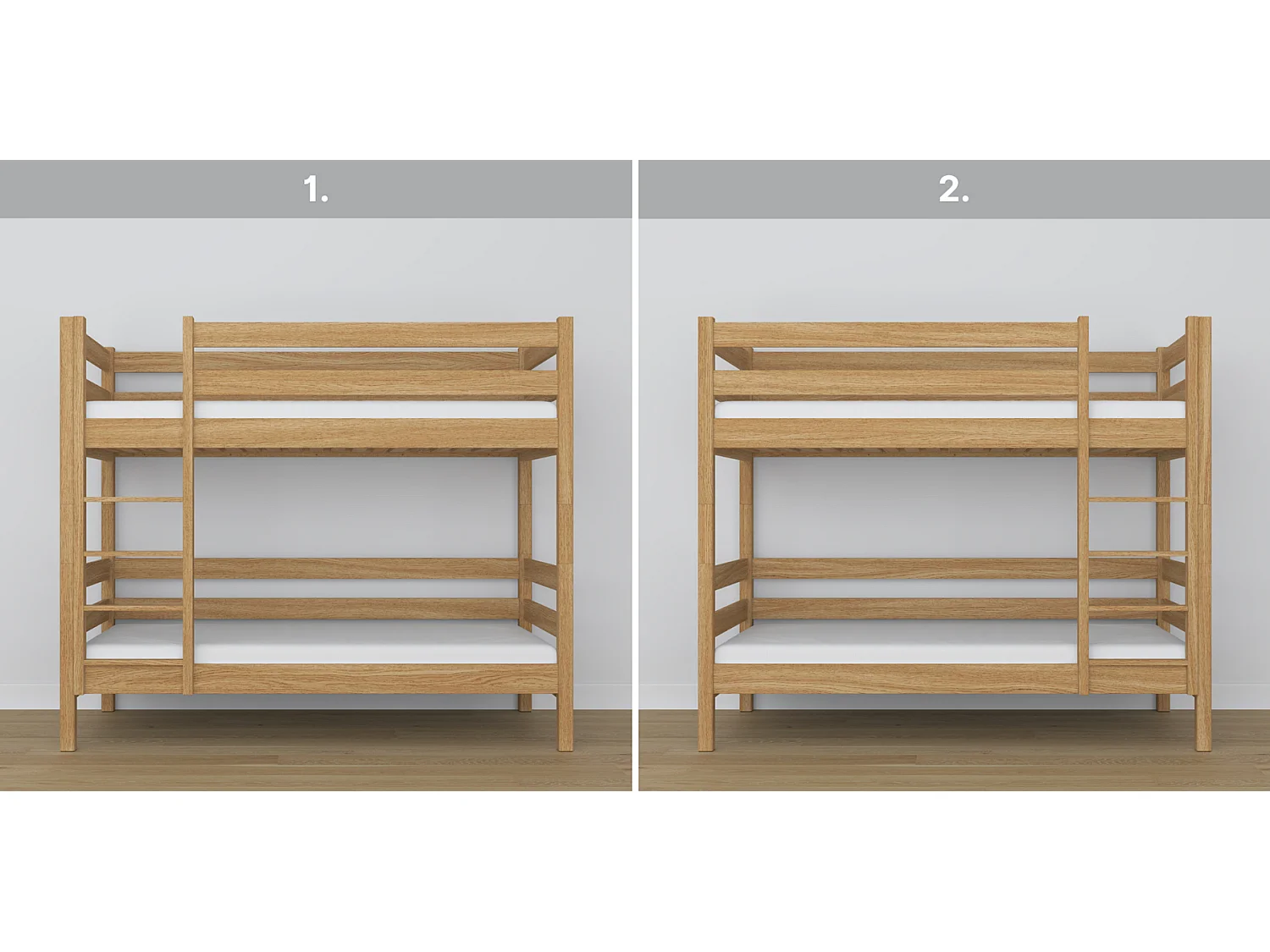 ETAGENBETT N01 Eiche Natur 90x200