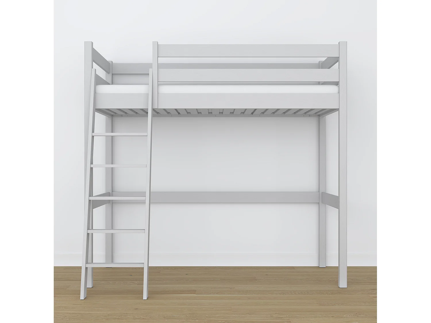 Lit mezzanine en bois N03 Gris 80x180