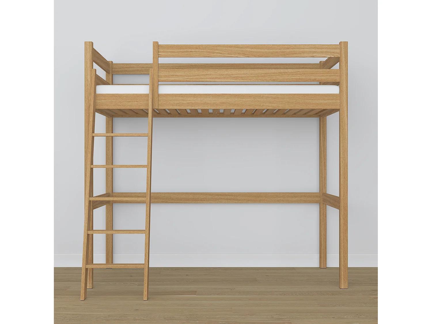 Lit mezzanine en chêne N03 Chêne Naturel 100x190