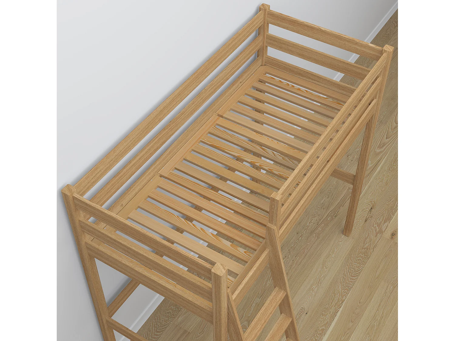 Lit mezzanine en chêne N03 Chêne Naturel 90x200