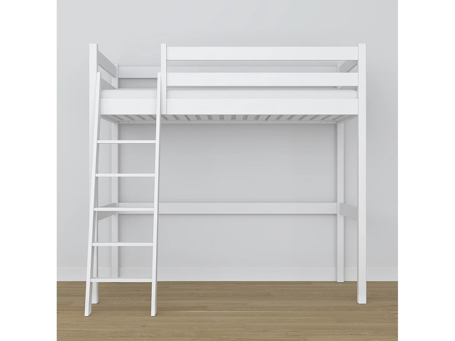 Lit mezzanine en bois N03 Blanc 80x190