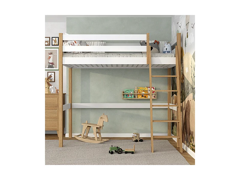 HOCHBETT N03 Weiß / Eiche Natur 120x190