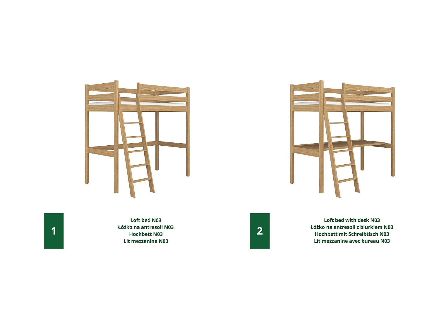 HOCHBETT N03 Eiche Natur 80x200