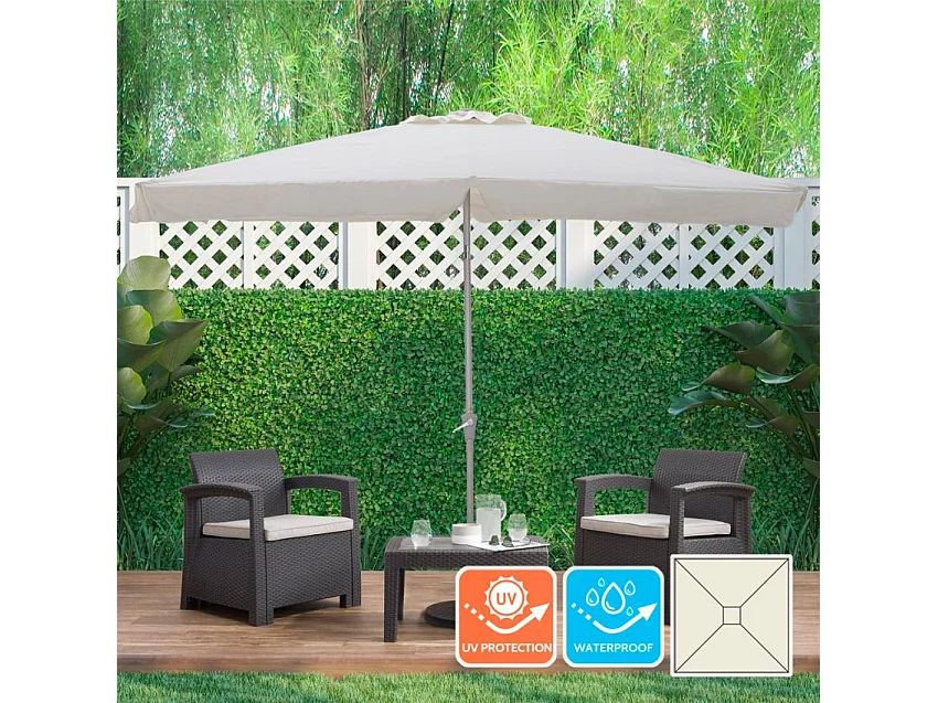 Ombrellone da giardino terrazzo rettangolare 3x2 inclinabile Tropico