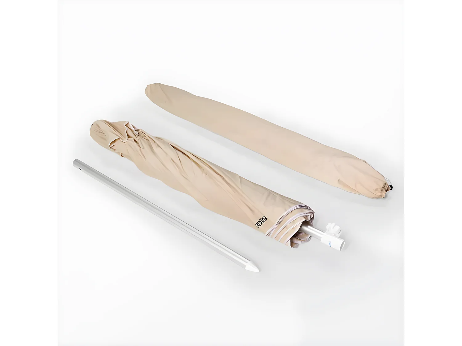 Parasol plage mer camping terrasse rond anti-vent 220cm réglable VOIVA