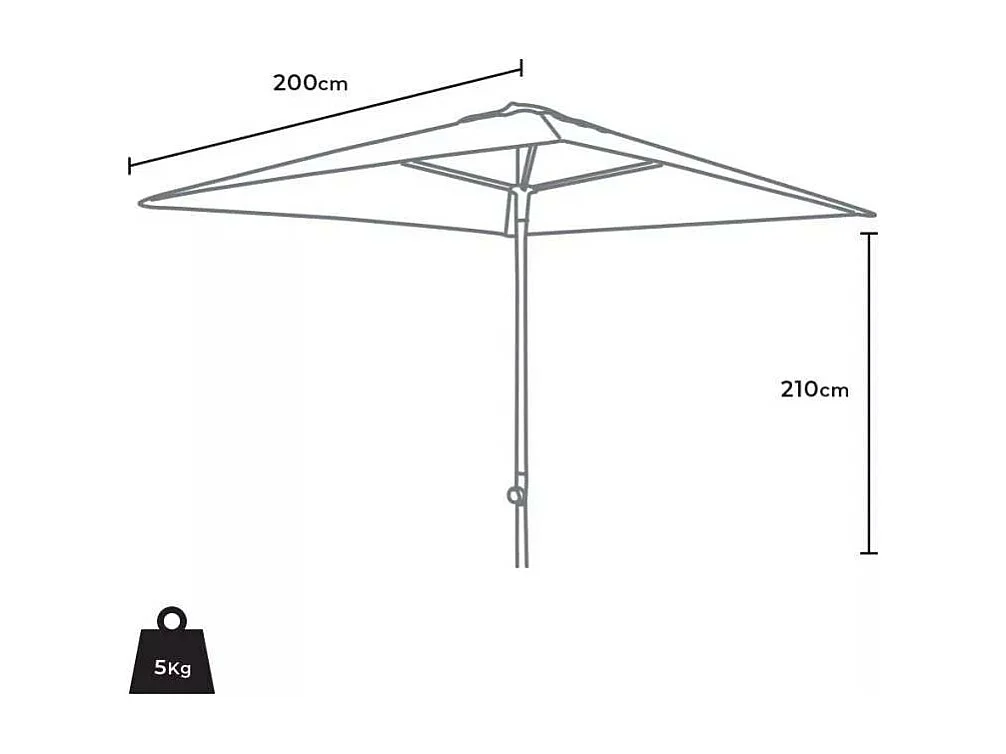 Ombrellone da giardino dritto 2x2 in alluminio Costa