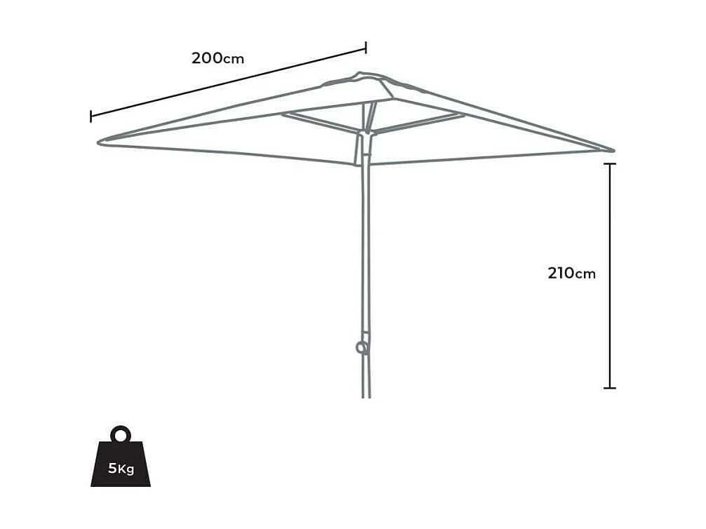 Ombrellone da giardino dritto 2x2 in alluminio Costa