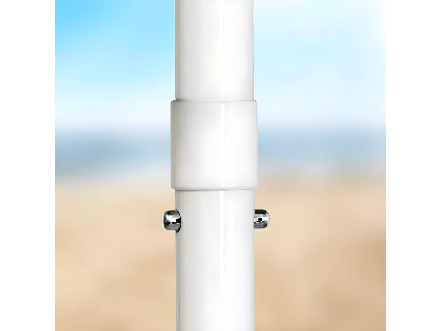 Sombrilla de playa Antiviento Protección uv 200 cm Sardegna - Blanco - Plata