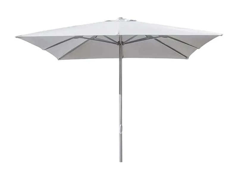 Parasol jardin terrasse 3x3 aluminium carré solide blanc MIRATI