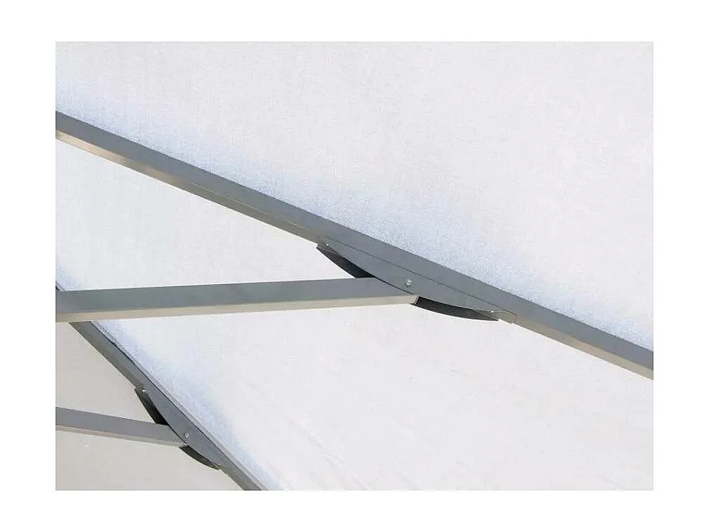 Parasol jardin terrasse 3x3 aluminium carré solide blanc MIRATI