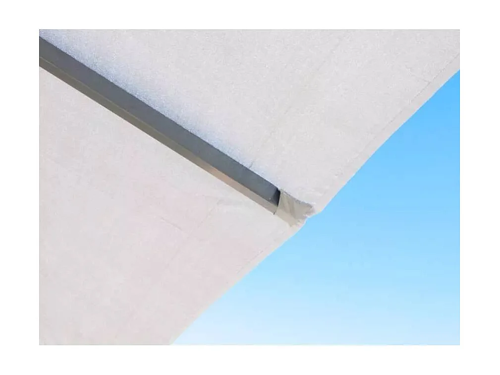 Parasol jardin terrasse 3x3 aluminium carré solide blanc MIRATI