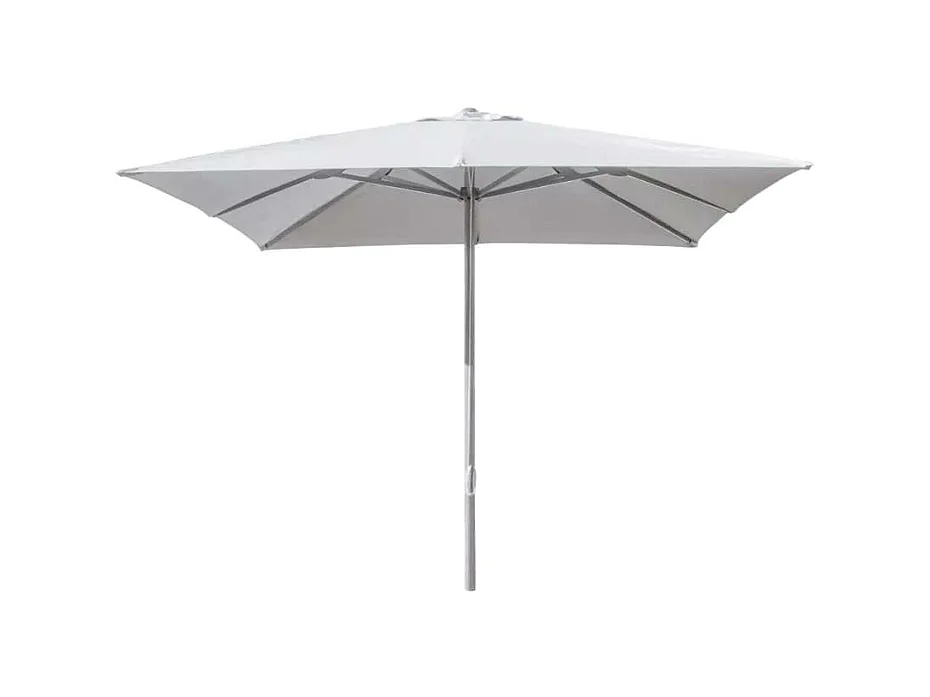 Parasol jardin terrasse 3x3 aluminium carré solide blanc MIRATI