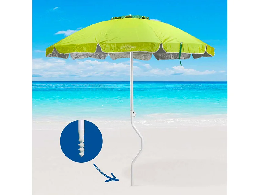 Ombrellone da spiaggia solido 200 cm fissaggio elicoidale Clima
