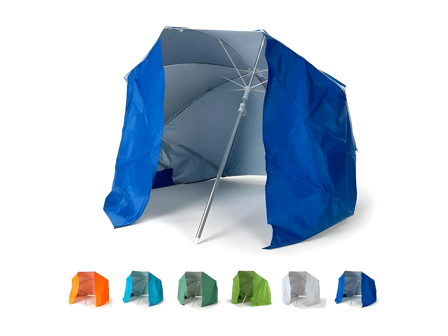 Ombrellone da spiaggia pieghevole in alluminio con tenda 160 cm Acqua