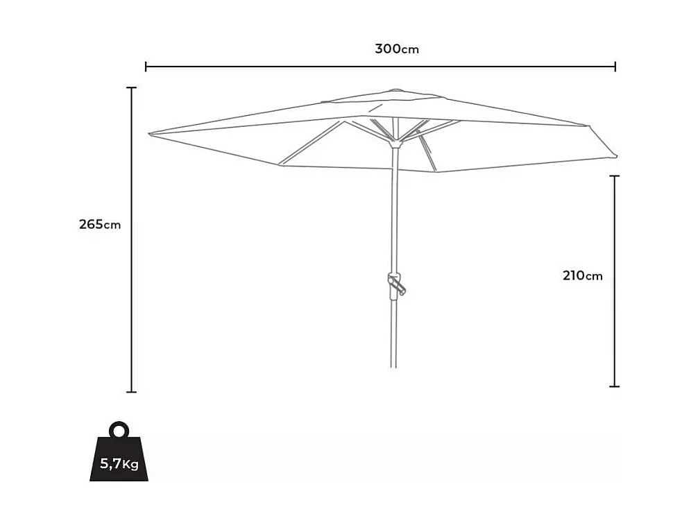 Ombrellone da giardino e terrazza 3x3 robusto regolabile Solare