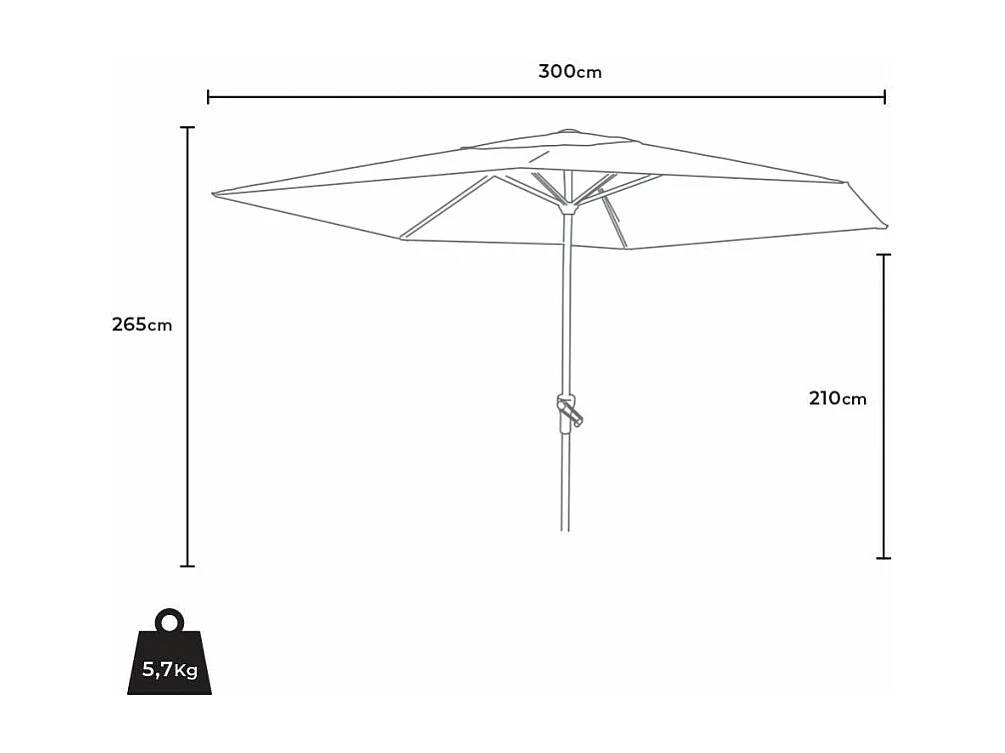 Ombrellone da giardino e terrazza 3x3 robusto regolabile Solare