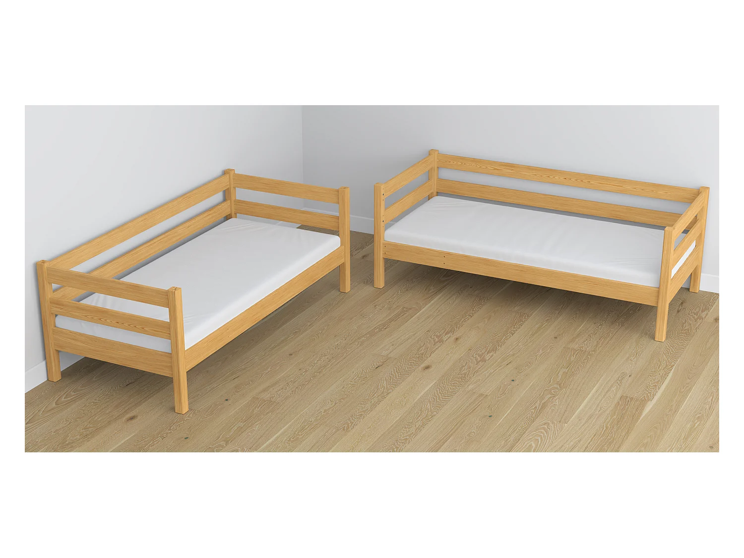 Lit superposé en bois N01 Pin Naturel 100x180