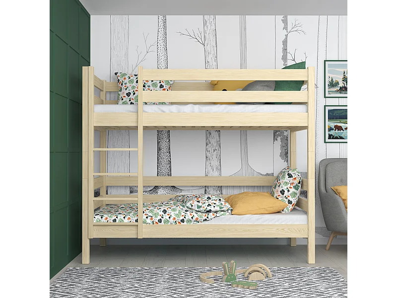 Lit superposé en bois N01 Pin Clair 90x190