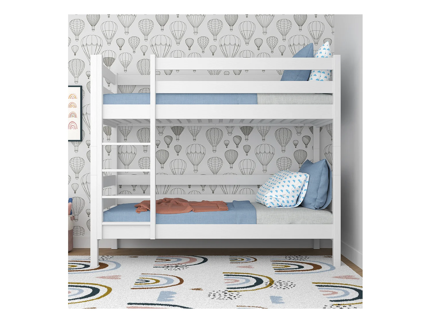 Lit superposé en bois N01 Blanc 100x190
