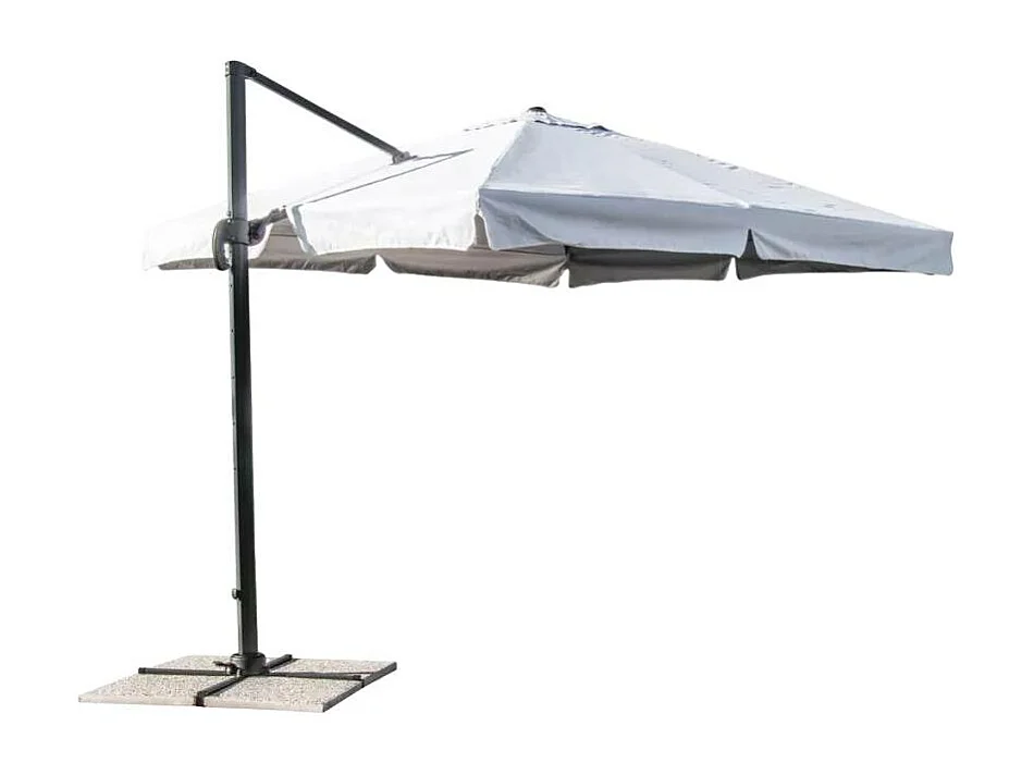 Parasol déporté jardin 3x3 bar restaurant terrasse avec volant ROSEE