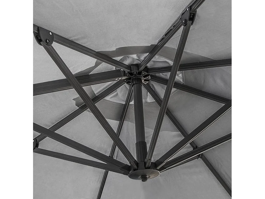 Parasol déporté jardin 3x3 bar restaurant terrasse avec volant ROSEE