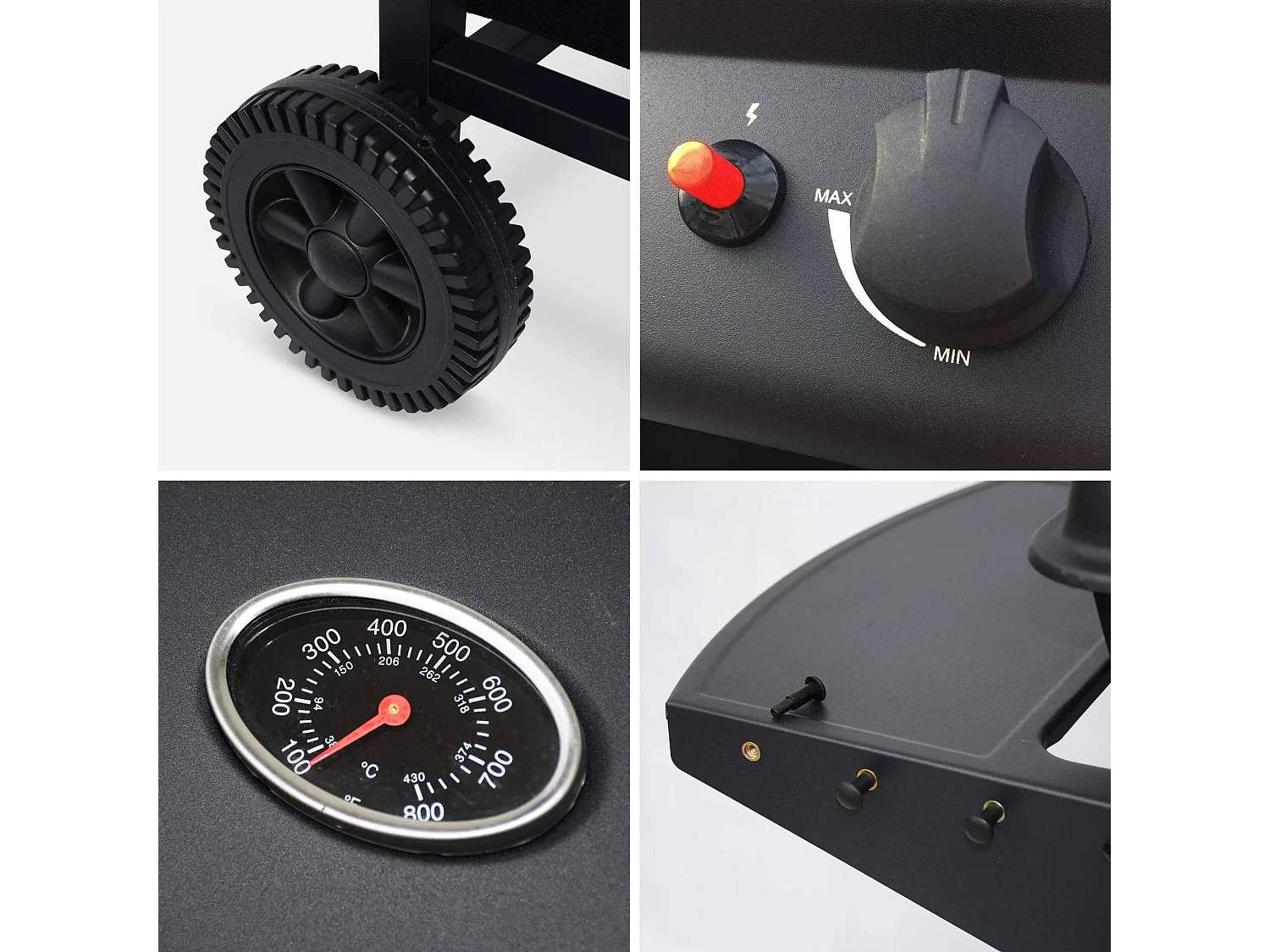 Barbecue au gaz - Aramis -  Cuisine extérieure 2 brûleurs avec tablettes latérales et thermomètre