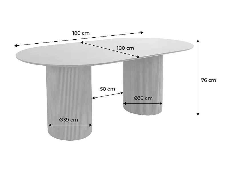 Mesa de comedor con efecto de madera con 4-6 plazas, 180cm nogal