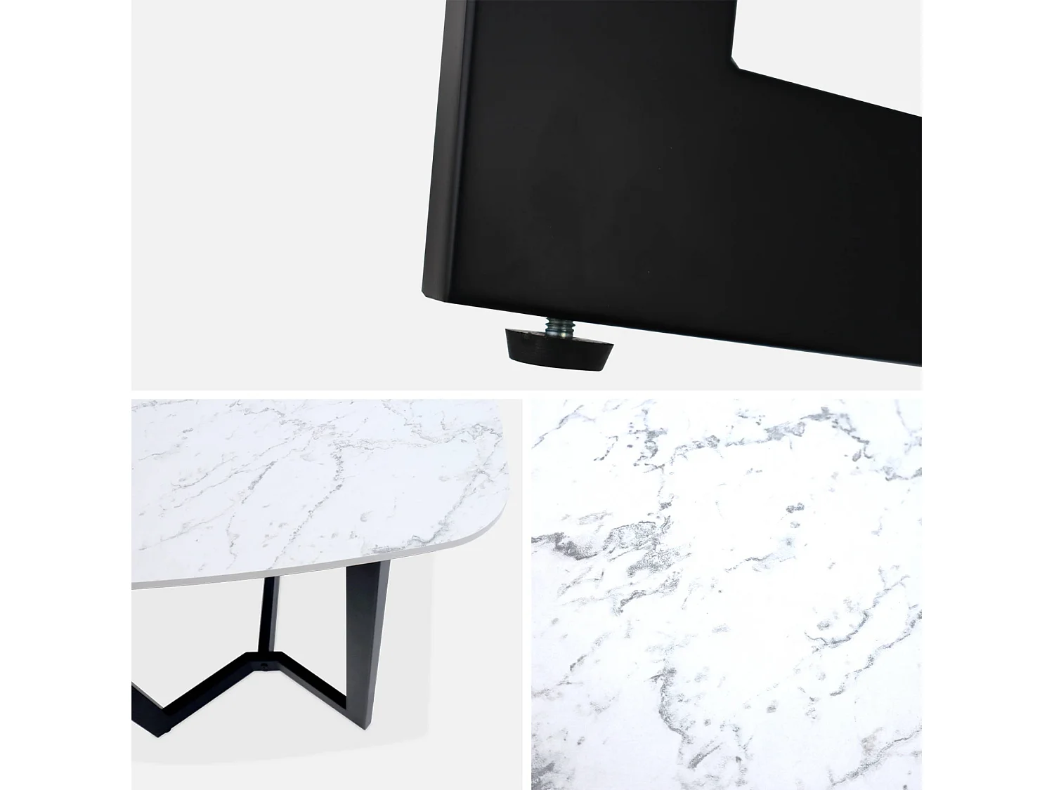 tavolo da pranzo da 4 a 6 posti con effetto marmo, 120 cm l sweeek