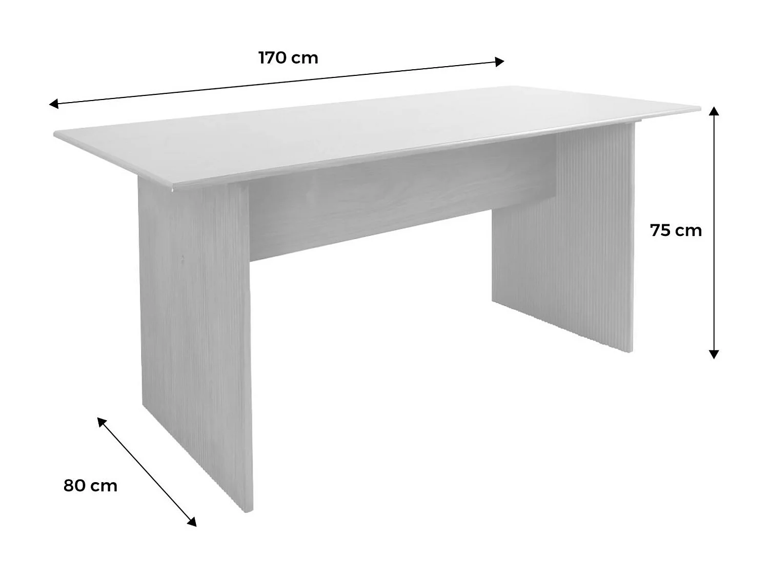 Tavolo da pranzo rettangolare de 4-6 posti a sedere, 170cm, noce