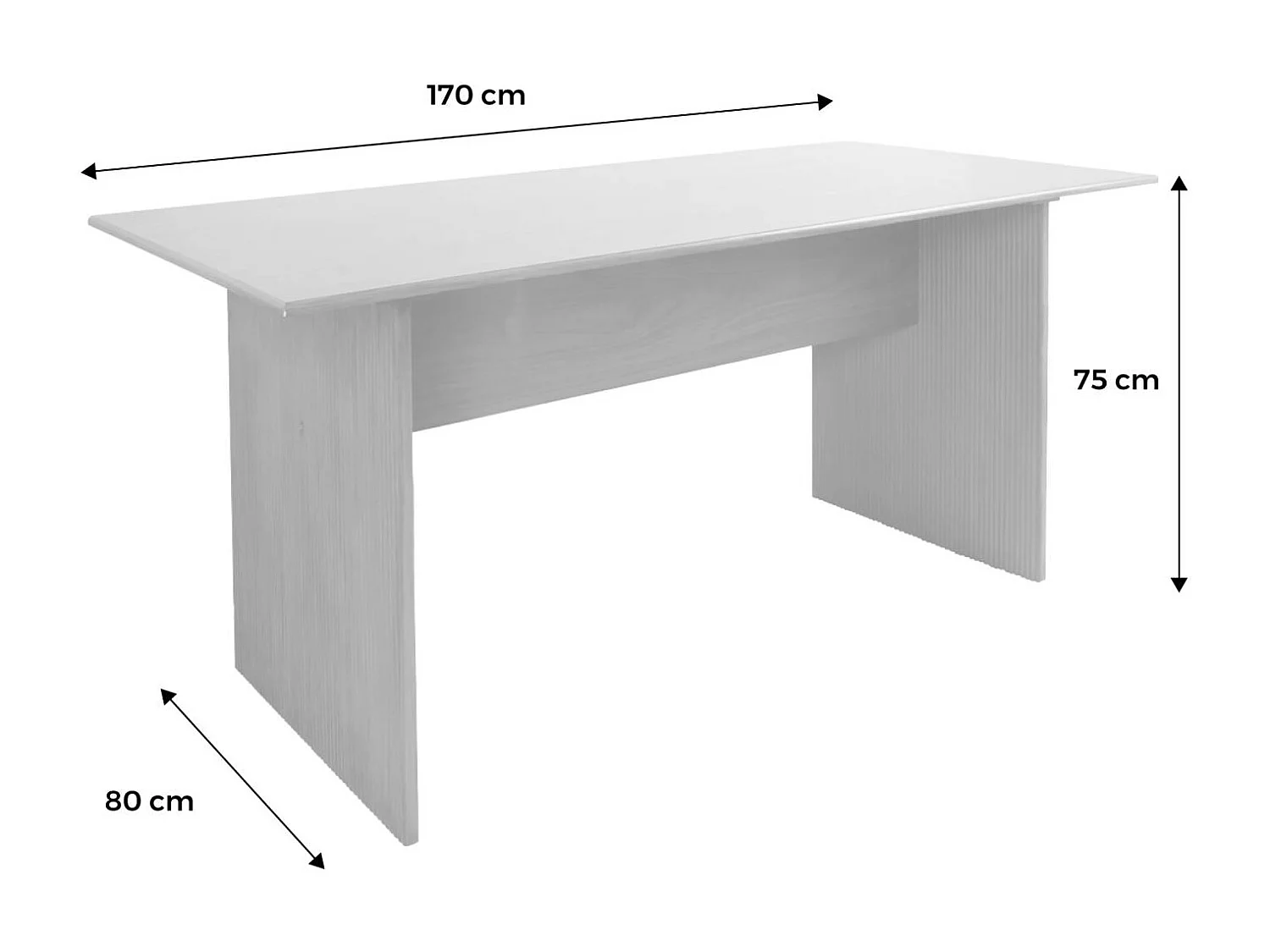 Tavolo da pranzo rettangolare de 4-6 posti a sedere, 170cm, noce