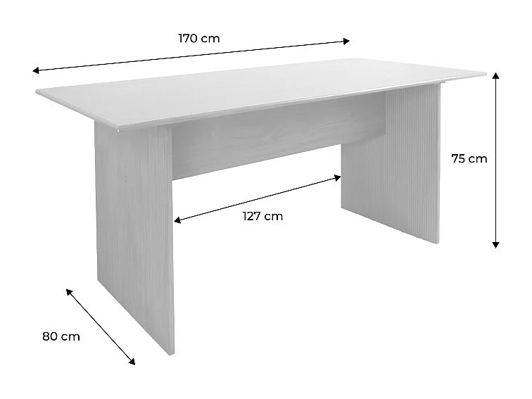 Mesa de comedor rectangular con efecto madera de 4-6 plazas, 170cm