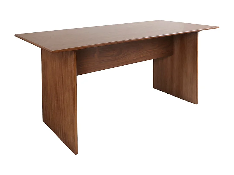 Table à manger rectangulaire décor bois sculpté 4-6 places. 170cm. couleur noyer