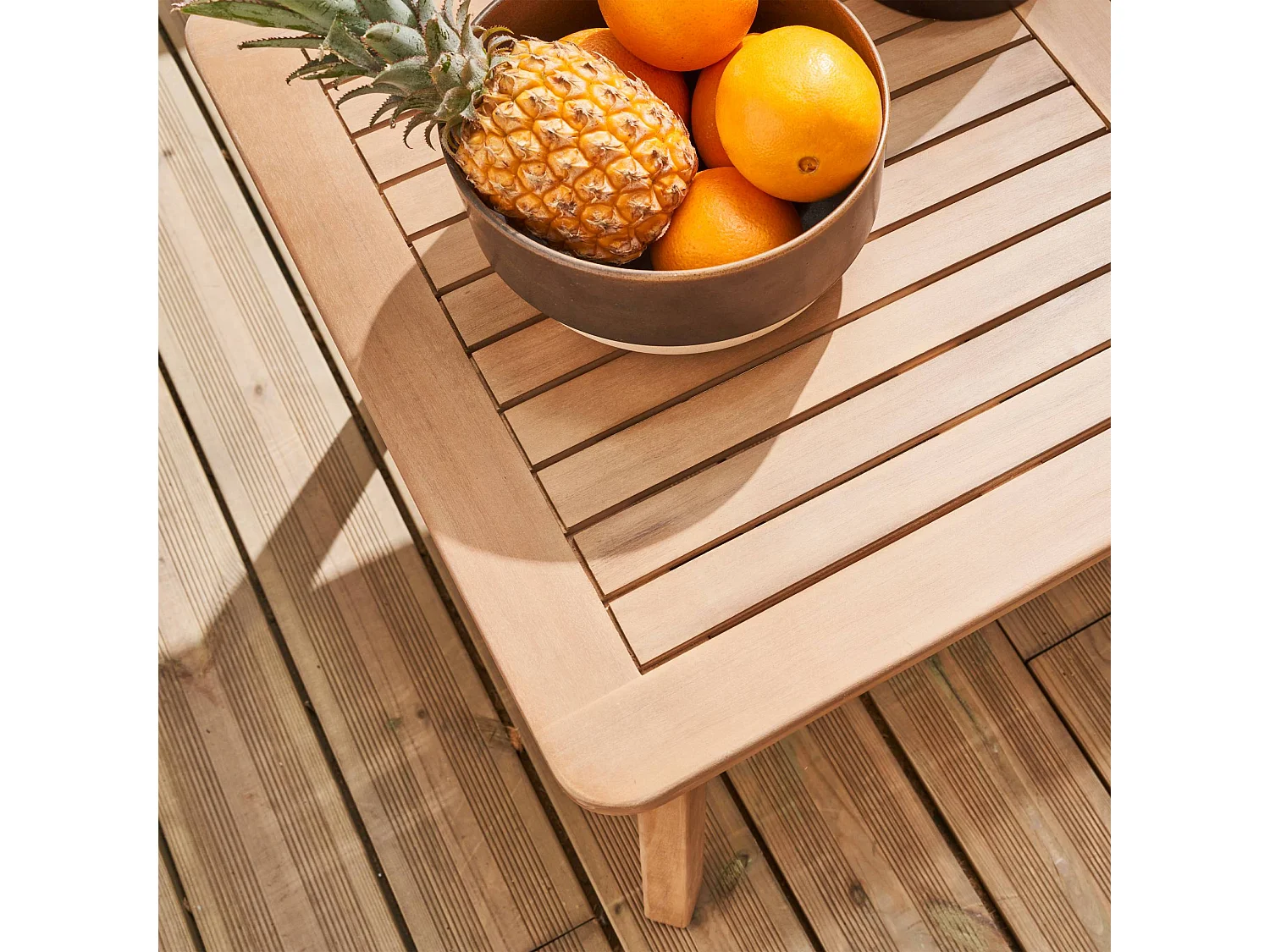 Conjunto de muebles de jardín de madera acacia, 4 plazas gris