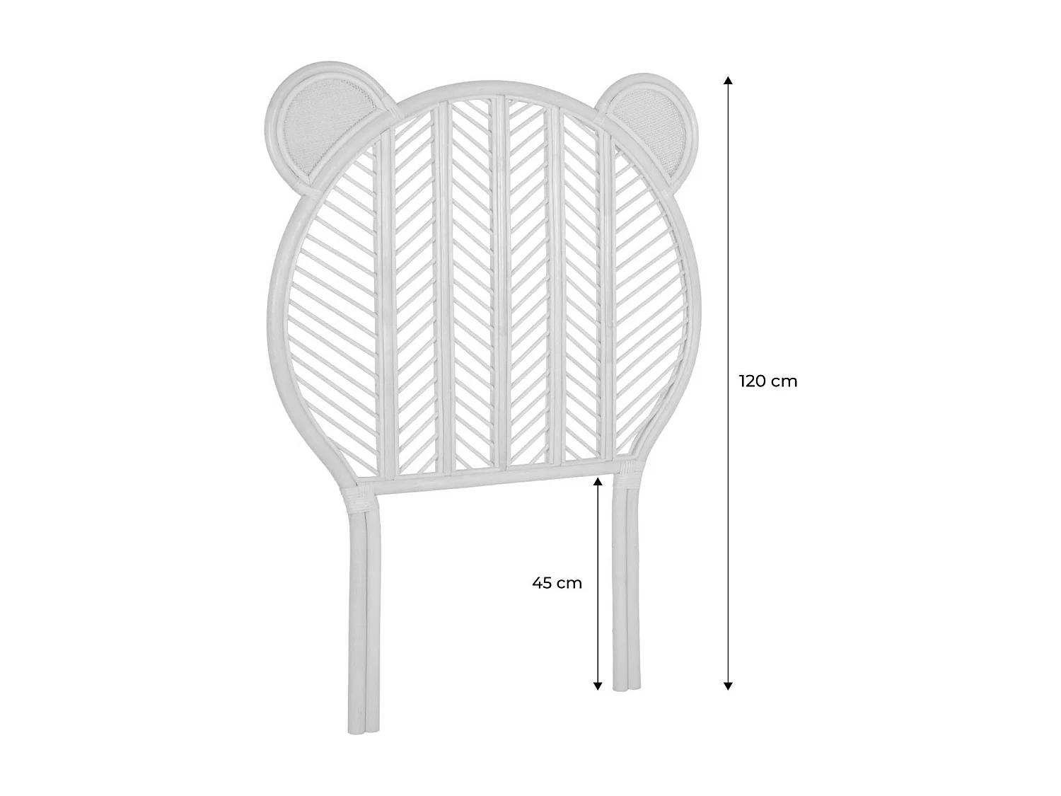 Tête de lit en rotin pour chambre enfant. Nias 90 x 100cm. coloris naturel / rose