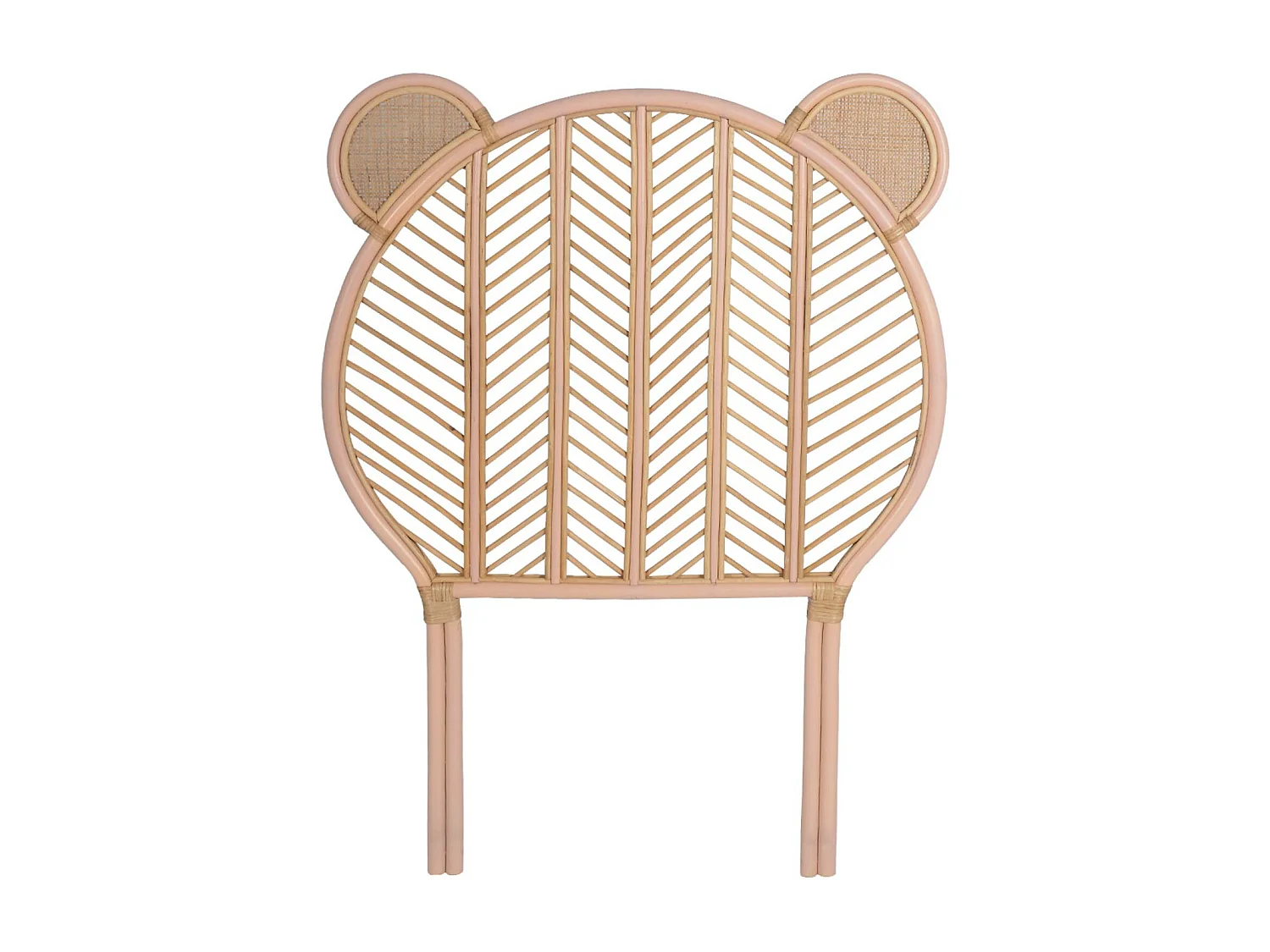 Tête de lit en rotin pour chambre enfant. Nias 90 x 100cm. coloris naturel / rose