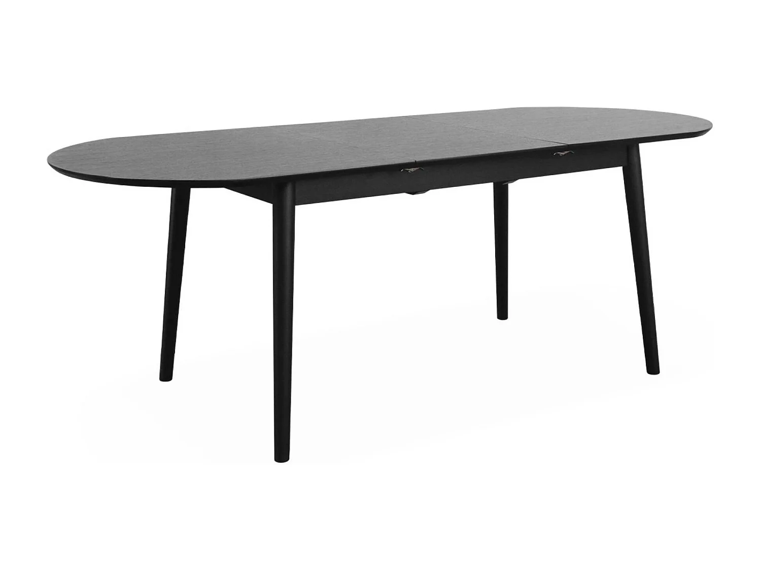 Table à manger extensible noire ovale Lisa 6 à 8 places. 160 à 210 cm