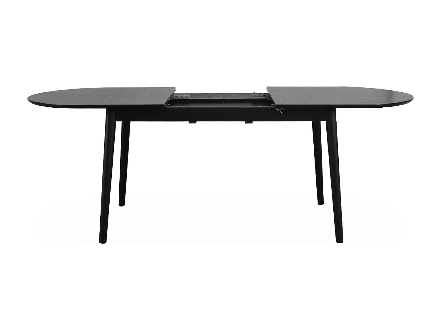 Table à manger extensible noire ovale Lisa 6 à 8 places. 160 à 210 cm