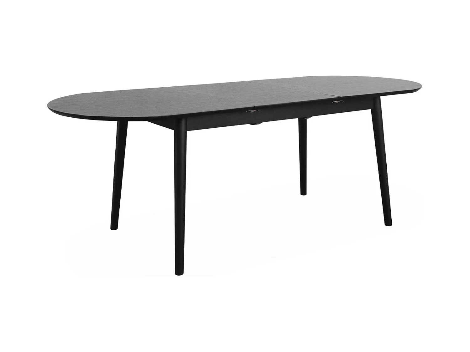 Table à manger extensible noire ovale Lisa 6 à 8 places. 160 à 210 cm