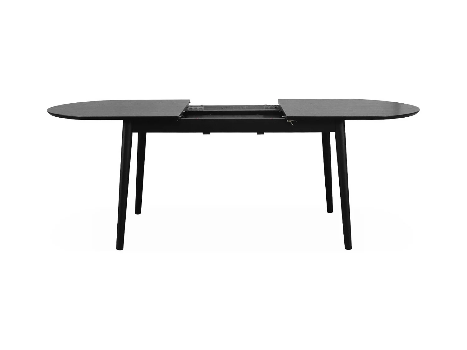 Mesa de comedor ovalada y extensible de 6 a 8 plazas negro