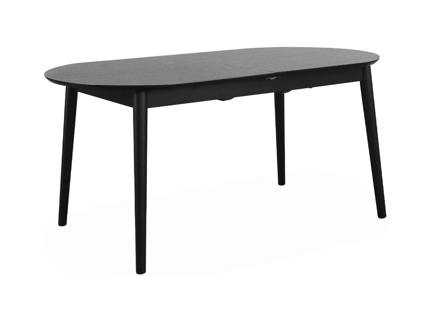 Mesa de comedor ovalada y extensible de 6 a 8 plazas negro