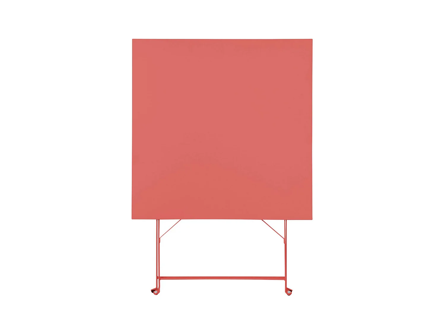 Mesa de jardín bistro plegable de metal 70x70cm terracotta