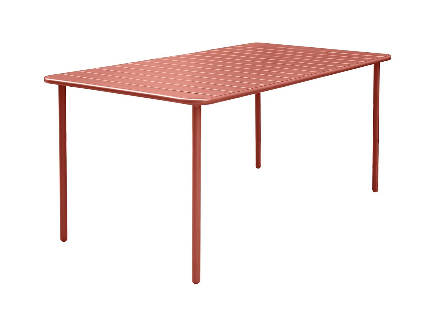Table de jardin métal 6-8 places. terracotta. Amelia. 160x90xH72.5cm